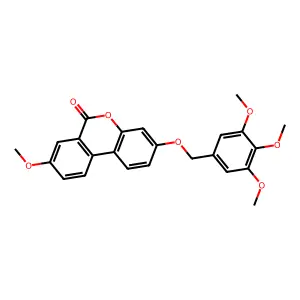 8-methoxy-3-[(3,4,5-trimethoxybenzyl)oxy]-6H-benzo[c]chromen-6-one structure