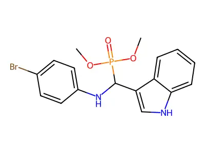 4-bromo-N-[dimethoxyphosphoryl(1H-indol-3-yl)methyl]aniline structure