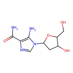 5-amino-1-(2'-deoxy-beta-D-ribofuranosyl)imidazole-4-carboxamide structure