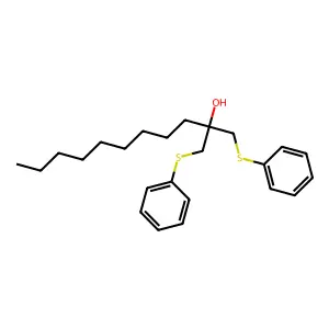 1-Phenylsulfanyl-2-(phenylsulfanylmethyl)undecan-2-ol structure