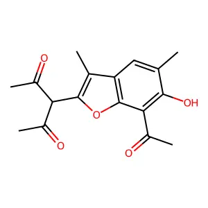 3-(7-Acetyl-6-hydroxy-3,5-dimethyl-1-benzofuran-2-yl)pentane-2,4-dione structure
