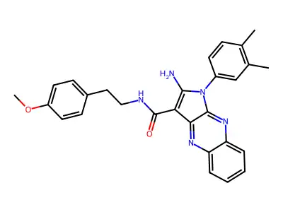2-amino-1-(3,4-dimethylphenyl)-N-[2-(4-methoxyphenyl)ethyl]-1H-pyrrolo[2,3-b]quinoxaline-3-carboxamide structure