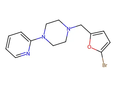 1-[(5-Bromofuran-2-yl)methyl]-4-pyridin-2-ylpiperazine structure
