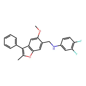 3,4-difluoro-N-[(5-methoxy-2-methyl-3-phenyl-1-benzofuran-6-yl)methyl]aniline structure