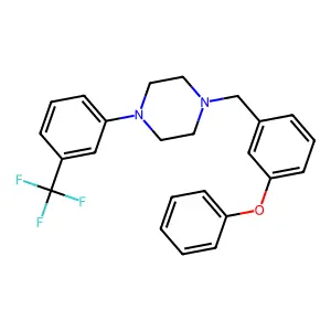 1-[(3-Phenoxyphenyl)methyl]-4-[3-(trifluoromethyl)phenyl]piperazine structure
