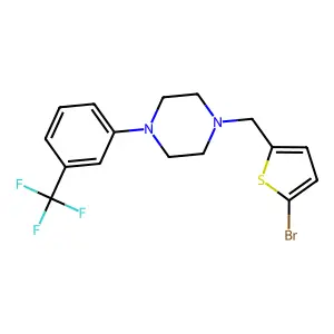 1-[(5-Bromothiophen-2-yl)methyl]-4-[3-(trifluoromethyl)phenyl]piperazine structure