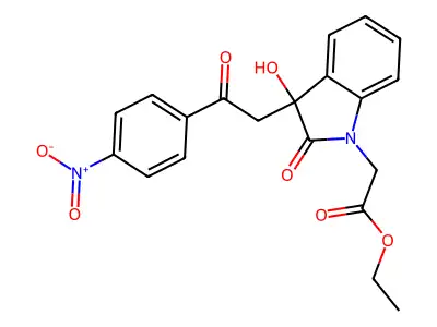 ethyl {3-hydroxy-3-[2-(4-nitrophenyl)-2-oxoethyl]-2-oxo-2,3-dihydro-1H-indol-1-yl}acetate structure