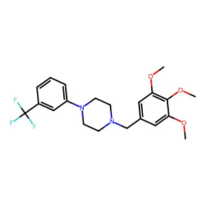 1-[3-(Trifluoromethyl)phenyl]-4-[(3,4,5-trimethoxyphenyl)methyl]piperazine structure