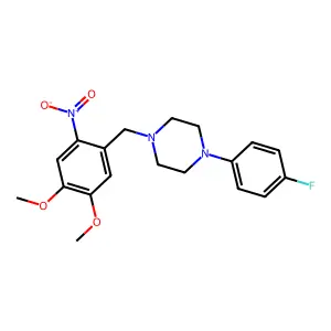 1-(4,5-Dimethoxy-2-nitrobenzyl)-4-(4-fluorophenyl)piperazine structure