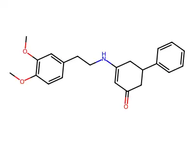 3-{[2-(3,4-Dimethoxyphenyl)ethyl]amino}-5-phenylcyclohex-2-en-1-one structure