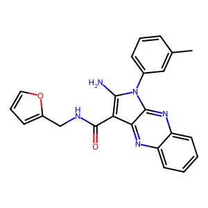 2-amino-N-(furan-2-ylmethyl)-1-(m-tolyl)-1H-pyrrolo[2,3-b]quinoxaline-3-carboxamide structure