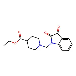 ethyl 1-[(2,3-dioxo-2,3-dihydro-1H-indol-1-yl)methyl]piperidine-4-carboxylate structure