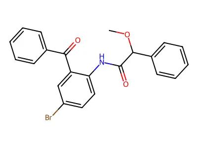 N-(2-benzoyl-4-bromophenyl)-2-methoxy-2-phenylacetamide structure