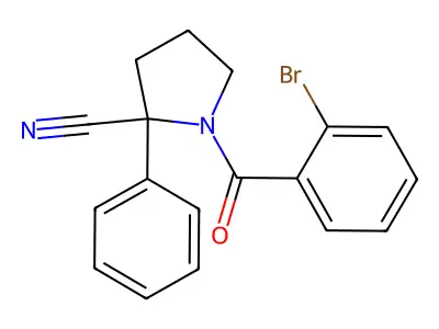 1-(2-Bromobenzoyl)-2-phenylpyrrolidine-2-carbonitrile structure