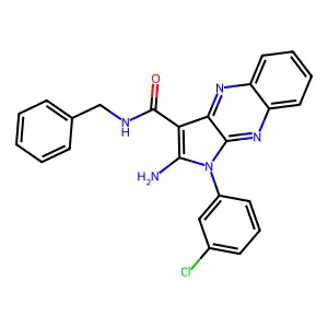2-amino-N-benzyl-1-(3-chlorophenyl)-1H-pyrrolo[2,3-b]quinoxaline-3-carboxamide structure
