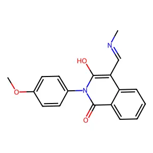 (4E)-2-(4-methoxyphenyl)-4-(methylaminomethylidene)isoquinoline-1,3-dione structure