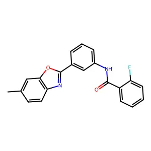 2-fluoro-N-[3-(6-methyl-1,3-benzoxazol-2-yl)phenyl]benzamide structure