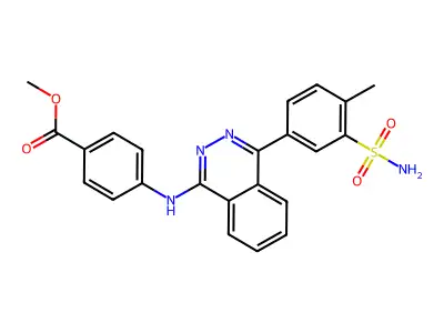 Methyl 4-{[4-(4-methyl-3-sulfamoylphenyl)phthalazin-1-yl]amino}benzoate structure
