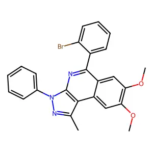 5-(2-bromophenyl)-7,8-dimethoxy-1-methyl-3-phenyl-3H-pyrazolo[3,4-c]isoquinoline structure