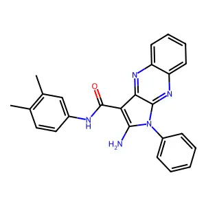 2-amino-N-(3,4-dimethylphenyl)-1-phenyl-1H-pyrrolo[2,3-b]quinoxaline-3-carboxamide structure