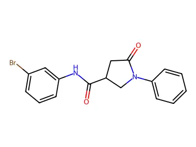 N-(3-bromophenyl)-5-oxo-1-phenylpyrrolidine-3-carboxamide structure