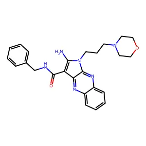 2-amino-N-benzyl-1-[3-(morpholin-4-yl)propyl]-1H-pyrrolo[2,3-b]quinoxaline-3-carboxamide structure