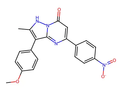 3-(4-methoxyphenyl)-2-methyl-5-(4-nitrophenyl)pyrazolo[1,5-a]pyrimidin-7(4H)-one structure