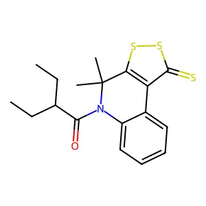 5-(2-ethylbutanoyl)-4,4-dimethyl-4,5-dihydro-1H-[1,2]dithiolo[3,4-c]quinoline-1-thione structure