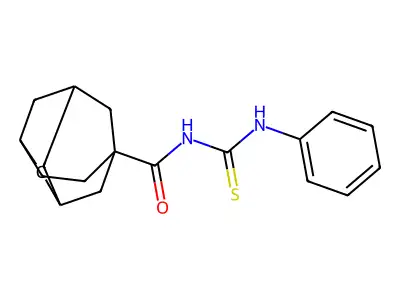 1-Phenyl-3-{tricyclo[4.3.1.1^{3,8}]undecane-3-carbonyl}thiourea structure