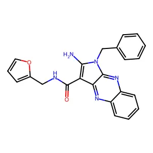 2-amino-1-benzyl-N-(furan-2-ylmethyl)-1H-pyrrolo[2,3-b]quinoxaline-3-carboxamide structure