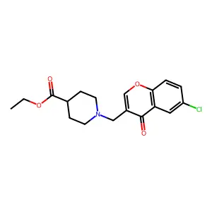 ethyl 1-[(6-chloro-4-oxo-4H-chromen-3-yl)methyl]-4-piperidinecarboxylate structure