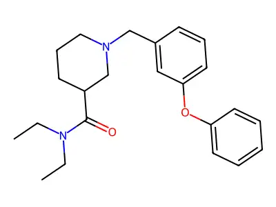 N,N-diethyl-1-[(3-phenoxyphenyl)methyl]piperidine-3-carboxamide structure