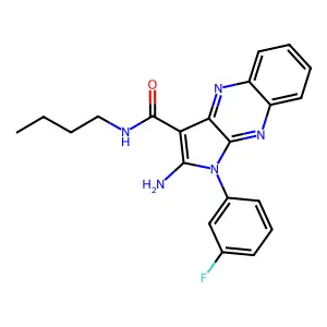 2-amino-N-butyl-1-(3-fluorophenyl)-1H-pyrrolo[2,3-b]quinoxaline-3-carboxamide structure