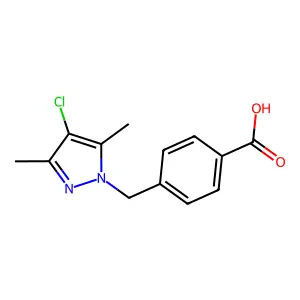 4-((4-chloro-3,5-dimethyl-1H-pyrazol-1-yl)methyl)benzoic acid structure