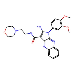 2-amino-1-(3,4-dimethoxyphenyl)-N-[2-(morpholin-4-yl)ethyl]-1H-pyrrolo[2,3-b]quinoxaline-3-carboxamide structure