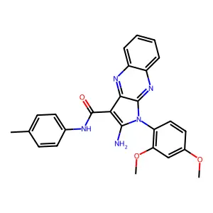 2-amino-1-(2,4-dimethoxyphenyl)-N-(4-methylphenyl)-1H-pyrrolo[2,3-b]quinoxaline-3-carboxamide structure