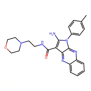 2-amino-1-(4-methylphenyl)-N-[2-(morpholin-4-yl)ethyl]-1H-pyrrolo[2,3-b]quinoxaline-3-carboxamide structure