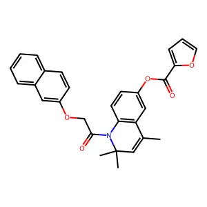 2,2,4-Trimethyl-1-[2-(2-naphthyloxy)acetyl]-1,2-dihydro-6-quinolinyl 2-furoate structure