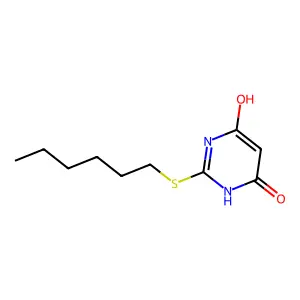 2-(Hexylthio)pyrimidine-4,6-diol structure