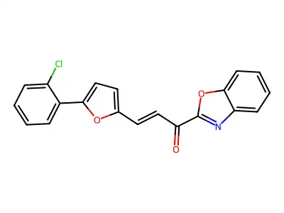 1-(1,3-Benzoxazol-2-yl)-3-[5-(2-chlorophenyl)furan-2-yl]prop-2-en-1-one structure