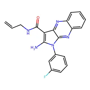 2-amino-1-(3-fluorophenyl)-N-(prop-2-en-1-yl)-1H-pyrrolo[2,3-b]quinoxaline-3-carboxamide structure