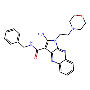 2-amino-N-benzyl-1-[2-(morpholin-4-yl)ethyl]-1H-pyrrolo[2,3-b]quinoxaline-3-carboxamide structure