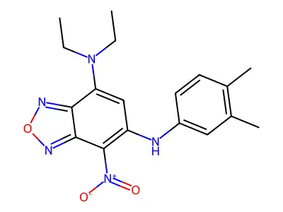 5-N-(3,4-dimethylphenyl)-7-N,7-N-diethyl-4-nitro-2,1,3-benzoxadiazole-5,7-diamine structure