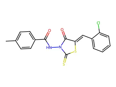 N-[5-[(2-Chlorophenyl)methylene]-4-oxo-2-thioxo-3-thiazolidinyl]-4-methylbenzamide structure