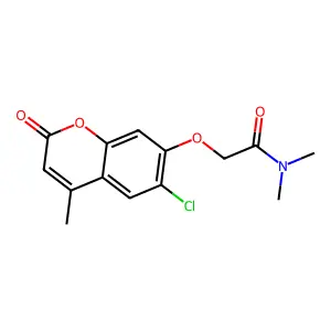 2-(6-chloro-4-methyl-2-oxochromen-7-yl)oxy-N,N-dimethylacetamide structure