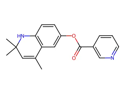 (2,2,4-trimethyl-1H-quinolin-6-yl) pyridine-3-carboxylate structure