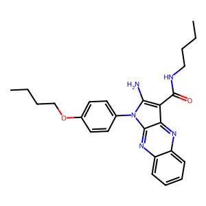 2-amino-1-(4-butoxyphenyl)-N-butyl-1H-pyrrolo[2,3-b]quinoxaline-3-carboxamide structure