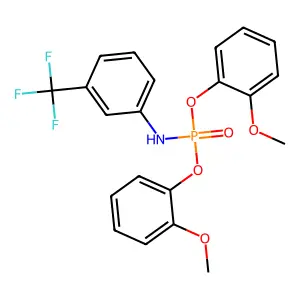 N-bis(2-methoxyphenoxy)phosphoryl-3-(trifluoromethyl)aniline structure