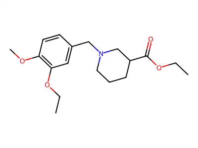 Ethyl 1-(3-ethoxy-4-methoxybenzyl)piperidine-3-carboxylate structure