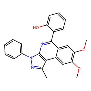 2-(7,8-dimethoxy-1-methyl-3-phenyl-3H-pyrazolo[3,4-c]isoquinolin-5-yl)phenol structure
